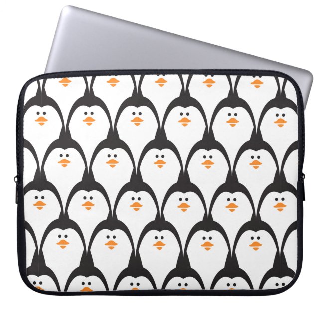 Funda Para Portátil Patrón sin costuras de pingüino. (Frente)