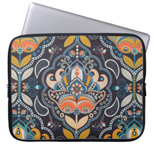 Funda Para Portátil Patrón sin costuras floral de Paisley. Fondo oscur