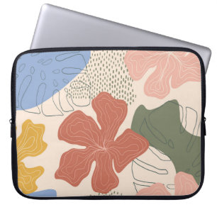 Funda Para Portátil Patrón sin costuras floral dibujado a mano, collag
