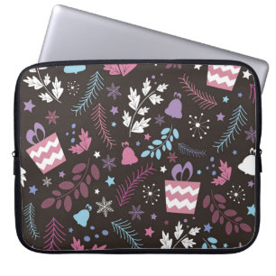 Funda Para Portátil Patrón sin fisuras con árbol, nieve, regalo
