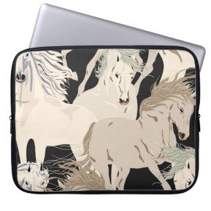 Funda Para Portátil Patrón sin fisuras de caballos galopantes. b cuadr