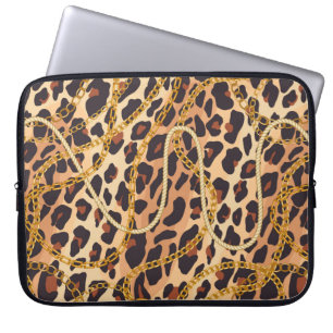 Funda Para Portátil Patrón sin fisuras de cadena. Impresión animal. 