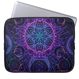 Funda Para Portátil Patrón sin fisuras de geometría sagrada. Símbolos 