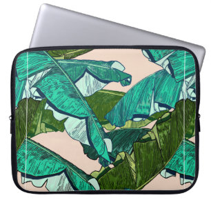 Funda Para Portátil Patrón sin fisuras de hojas tropicales bananeras