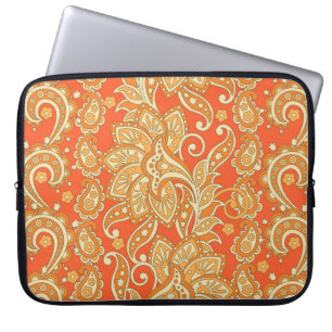 Funda Para Portátil Patrón sin fisuras de la etnia Paisley Floral. Orn