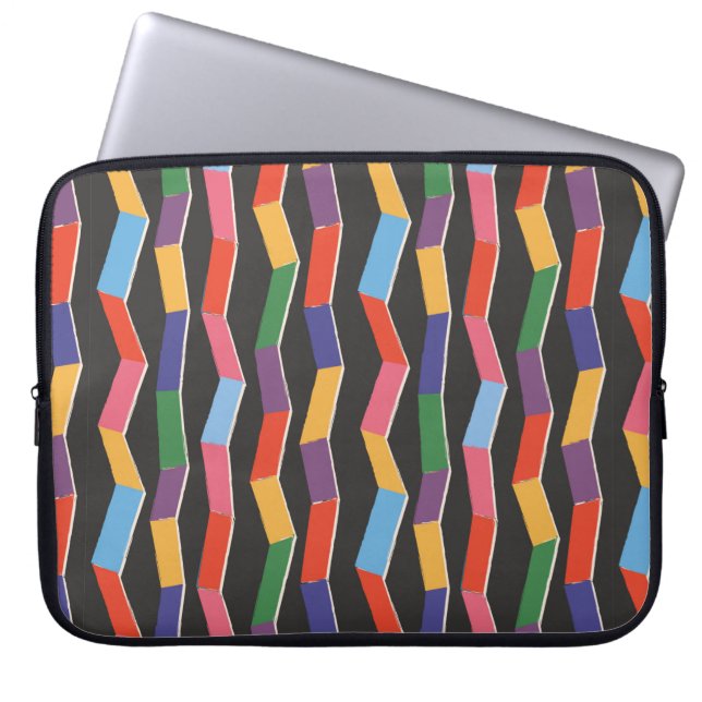 Funda Para Portátil Patrón sin fisuras del zig abstracto del arcoiris, (Frente)
