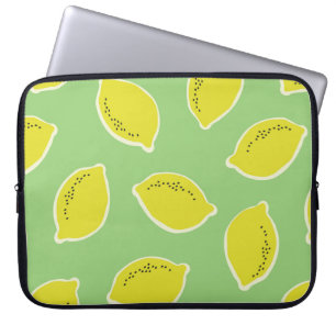 Funda Para Portátil Patrón sin fisuras dibujado a mano con limones en