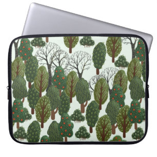 Funda Para Portátil Patrón sin foco, bosque verde con árbol diferente