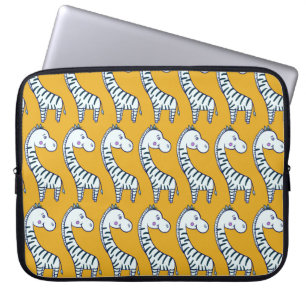 Funda Para Portátil Patrón sin foco con adorable personalizado zebras 