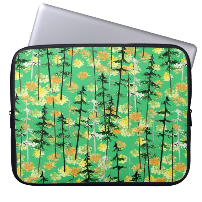 Funda Para Portátil Patrón sin foco con bosque otoñal (Frente)