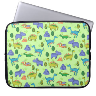 Funda Para Portátil Patrón sin foco con diferentes dinosaurios lindos,