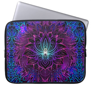 Funda Para Portátil Patrón sin foco con flor de Lotus ornamentada. Ayu