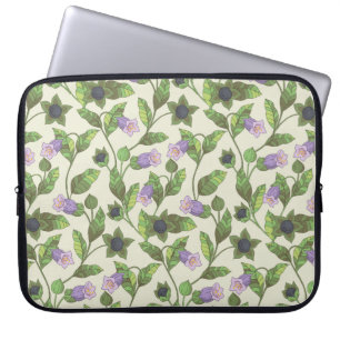 Funda Para Portátil Patrón sin foco con flores de belladona. A bush w