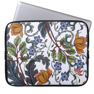 Funda Para Portátil Patrón sin foco con flores de estilo art deco. M
