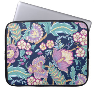 Funda Para Portátil Patrón sin foco con flores ornamentales estilizada