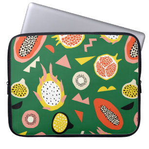 Funda Para Portátil Patrón sin foco con frutos tropicales