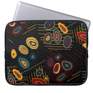 Funda Para Portátil Patrón sin foco con garabatos abstractos modernos.