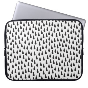 Funda Para Portátil Patrón sin foco con gotas de lluvia en negro sobre