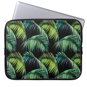 Funda Para Portátil Patrón sin foco con hojas tropicales de palma. Wat