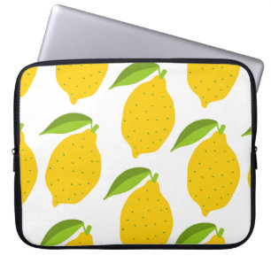 Funda Para Portátil Patrón sin foco con limón fresco amarillo