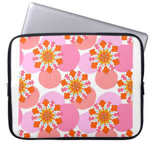 Funda Para Portátil Patrón sin foco con mandalas coloridas. Brillante