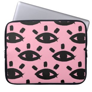 Funda Para Portátil Patrón sin foco con ojos de acuarela