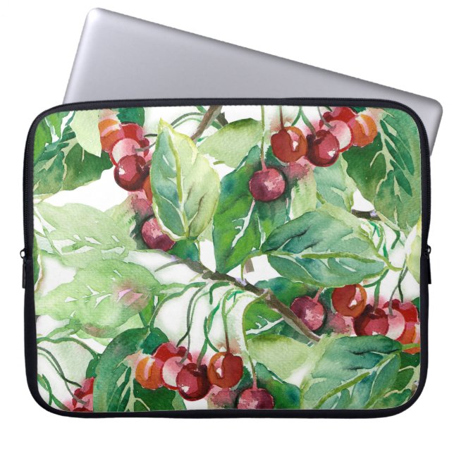 Funda Para Portátil Patrón sin foco de cereza (Frente)