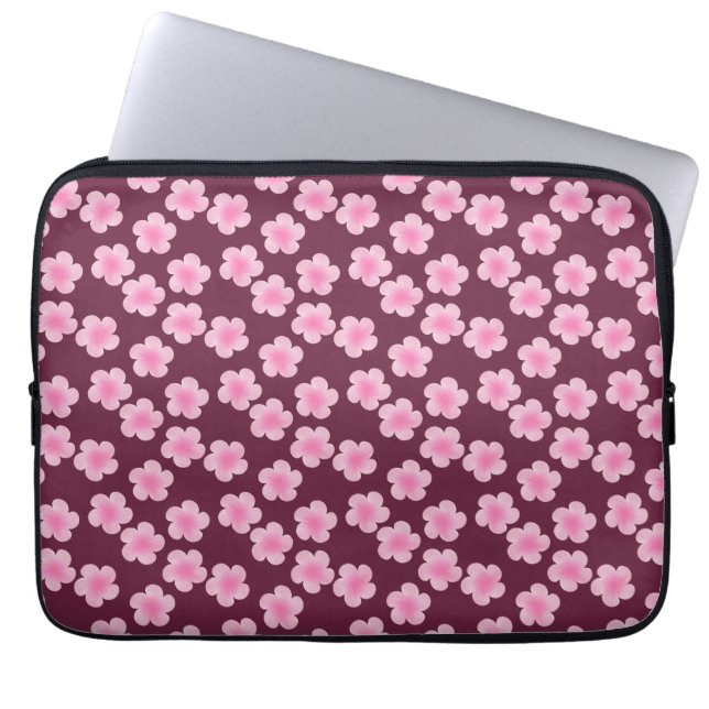 Funda Para Portátil Patrón sin foco de flor rosada frangipani (Frente)