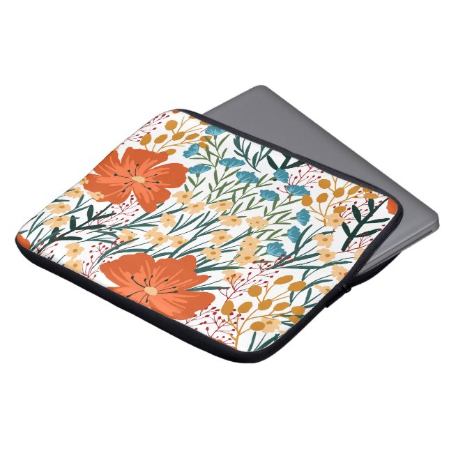 Funda Para Portátil Patrón sin foco de flores silvestres (Superior anverso)