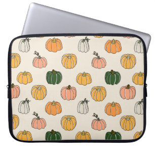 Funda Para Portátil Patrón sin foco de la cosecha de calabaza vintage