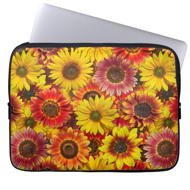 Funda Para Portátil Patrón sin foco de los girasoles (Frente)