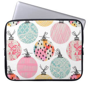 Funda Para Portátil Patrón sin foco. Decoración navidad. 