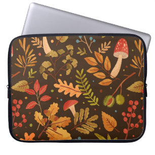 Funda Para Portátil Patrón sin foco decorado con hojas de otoño, para