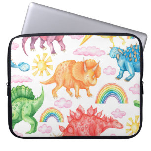 Funda Para Portátil Patrón sin foco que representa dinosaurios de colo
