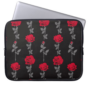 Funda Para Portátil Patrón sin foco rojo flores rosa vintage abstracto