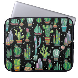 Funda Para Portátil Patrón sin inconvenientes con los cactáculos bonit