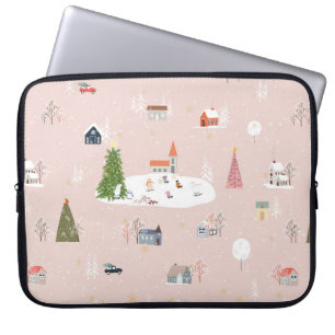 Funda Para Portátil Patrón sin inconvenientes Navidades pequeños en el