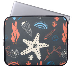 Funda Para Portátil Patrón sin mar con conchas marinas