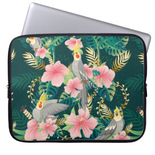 Funda Para Portátil Patrón sin salida lindo loro de gallo sentado sobr