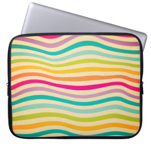 Funda Para Portátil Patrón sin soldadura a rayas coloridas. ilustracio