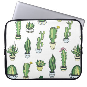 Funda Para Portátil Patrón sin soldadura con cactus verdes y suculento
