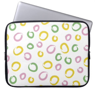 Funda Para Portátil Patrón sin soldadura con círculos coloridos, rosa,