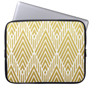 Funda Para Portátil Patrón sin soldadura de brillo de oro geométrico