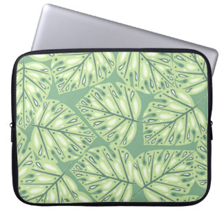 Funda Para Portátil Patrón sin soldadura de la jungla botánica en verd