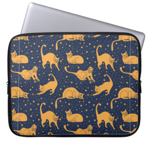 Funda Para Portátil Patrón sin soldadura, gatos divertidos en poses c
