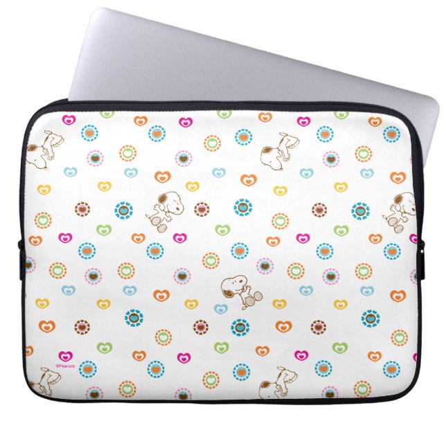Funda Para Portátil Patrón Snoopy Colorful Hearts (Frente)
