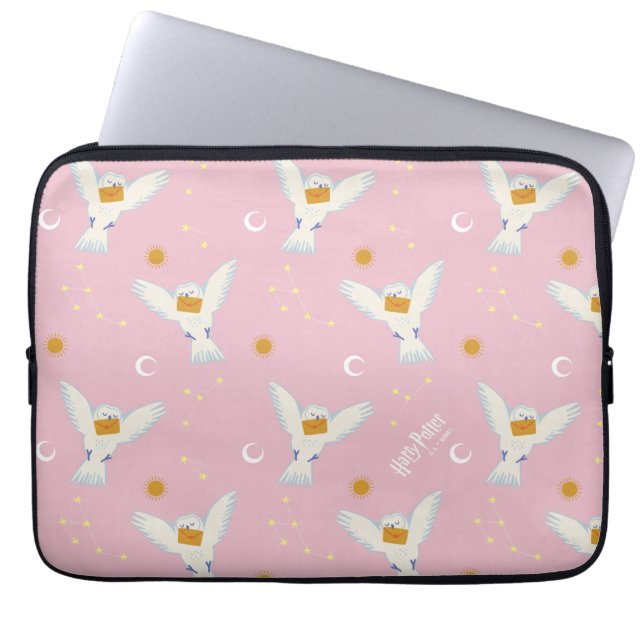 Funda Para Portátil Patrón Solsticio Hedwig Rosa (Frente)