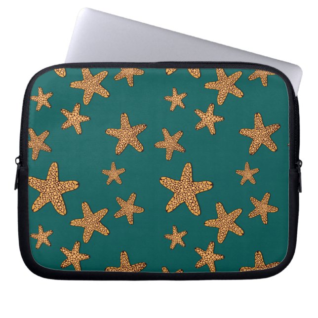 Funda Para Portátil Patrón Starfish Naranja (Frente)