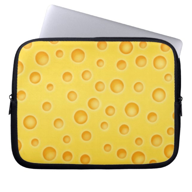 Funda Para Portátil Patrón suizo de textura con queso Cheezy (Frente)