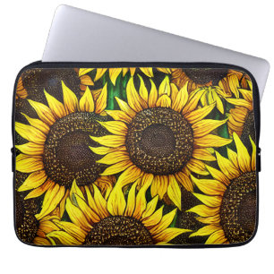 Funda Para Portátil Patrón Sunflower Grande Sunny